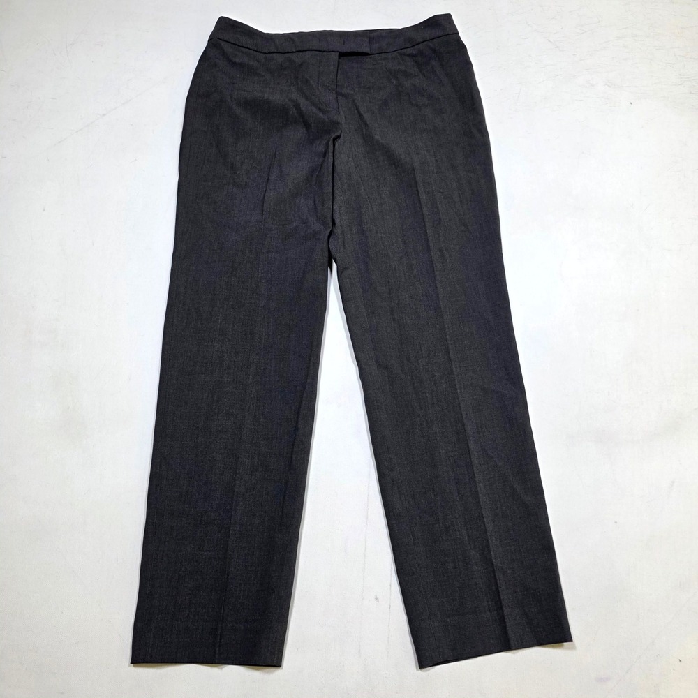 Anne Klein Dress Pants Womens 4 Gray Straight Leg Stretch Career Trousers 8487